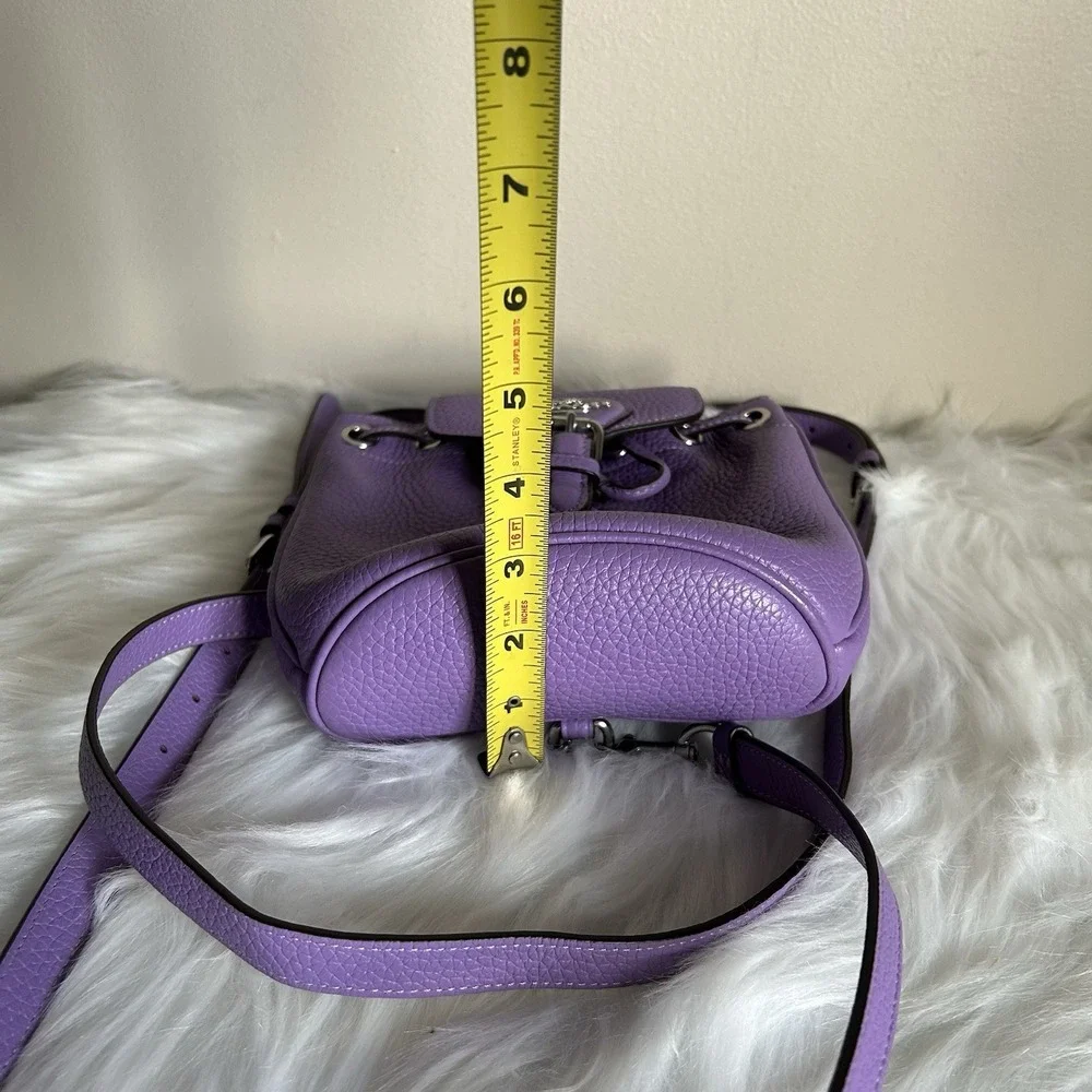 Coach‎ Amelia Mini Purple Pebbled Leather Backpack Excellent